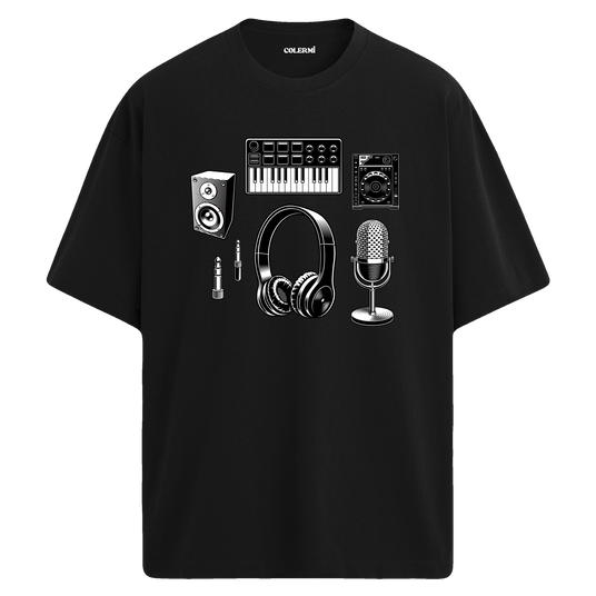 Stüdyo Ekipmanları Bisiklet Yaka Oversize Unisex T-Shirt