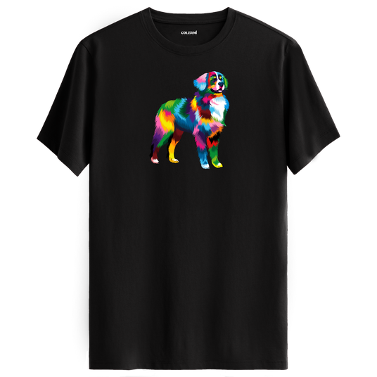 Vibrant Border Collie Tee – Artistic Dog Tee for Pet Lovers