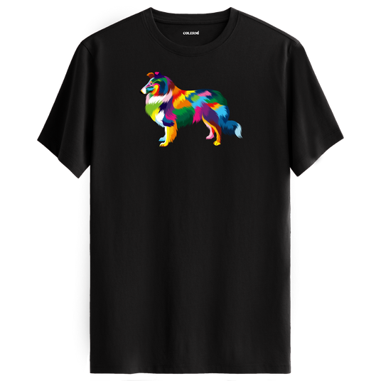 Elegant Collie Tee – Colorful Dog Art Shirt