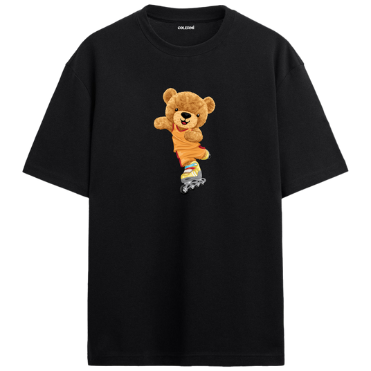 Roller Skating Bear Oversized T-Shirt