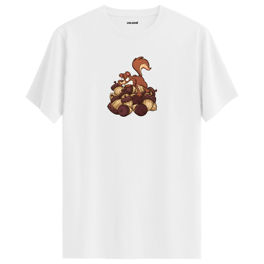 Nut Hoarder Squirrel Crew Neck T-Shirt