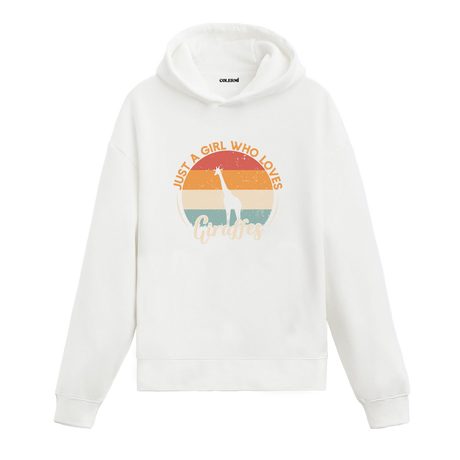 Elegant Giraffe Retro Graphic Hoodie – Nature, Style, and Vintage Charm