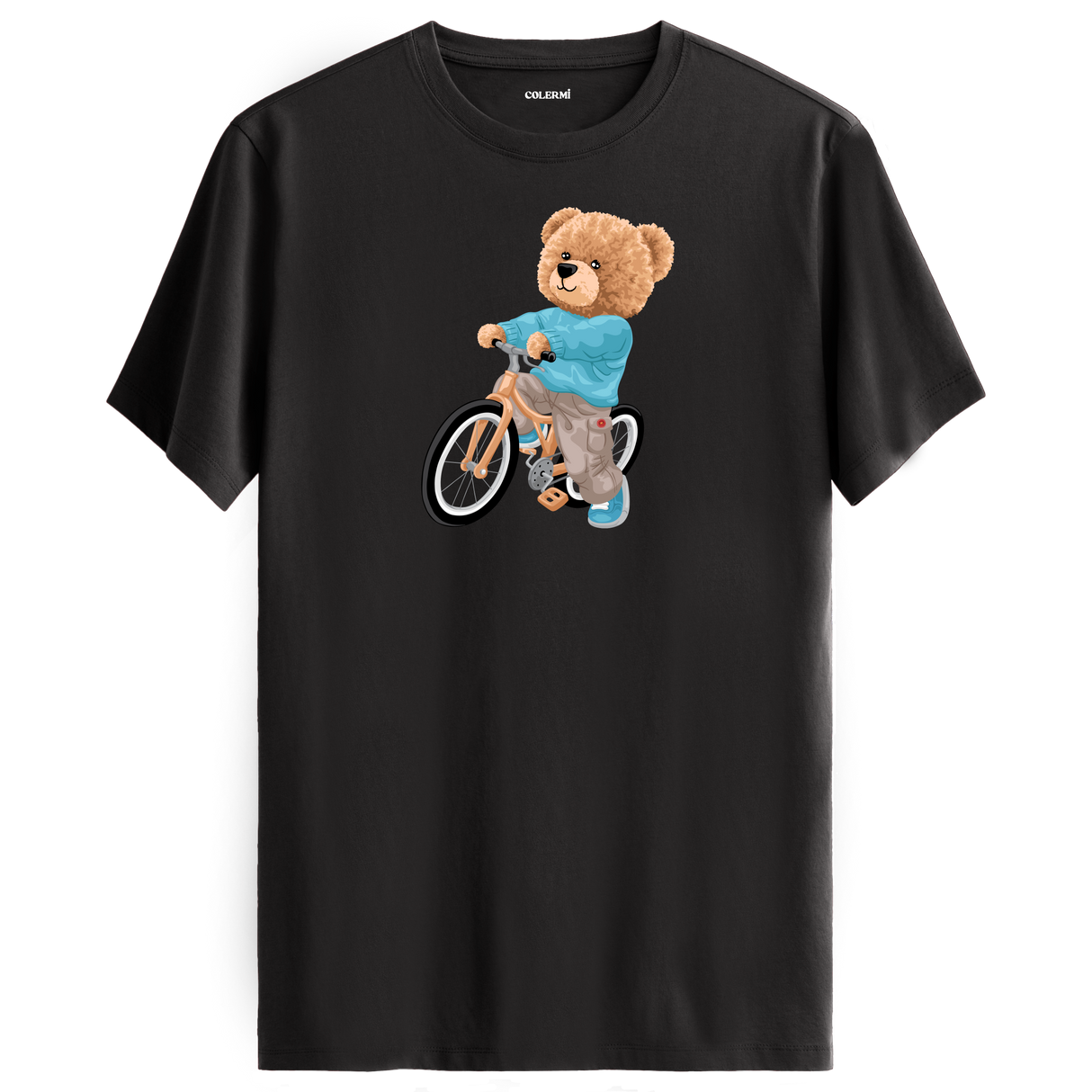 Pedaling Bear Graphic T-Shirt - Energetic Design, Adventure Awaits
