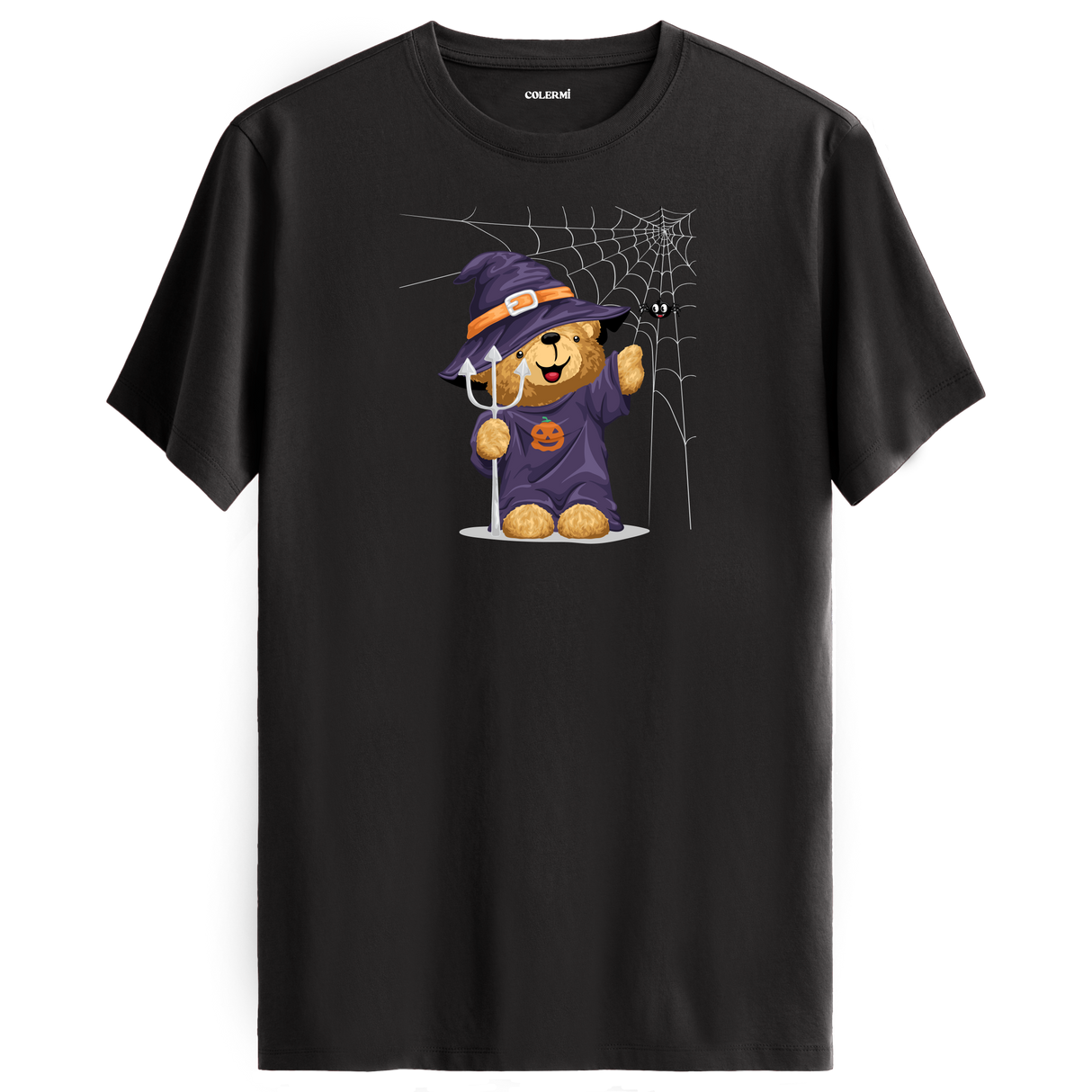 Witch Bear Graphic T-Shirt - Cute Halloween Design, Spooky Fun