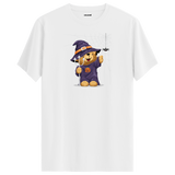 Witch Bear Graphic T-Shirt - Cute Halloween Design, Spooky Fun