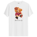 Basketball Bear "Never Give Up" T-Shirt - Inspiring Design, Sports Enthusiast