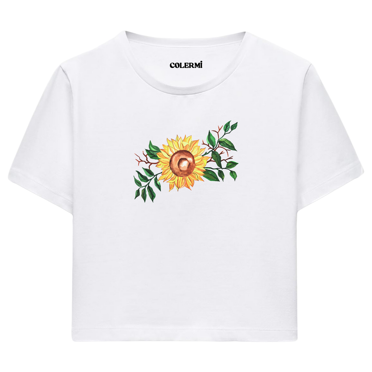 Crop T-Shirt - Ayçiçeği Tasarımı