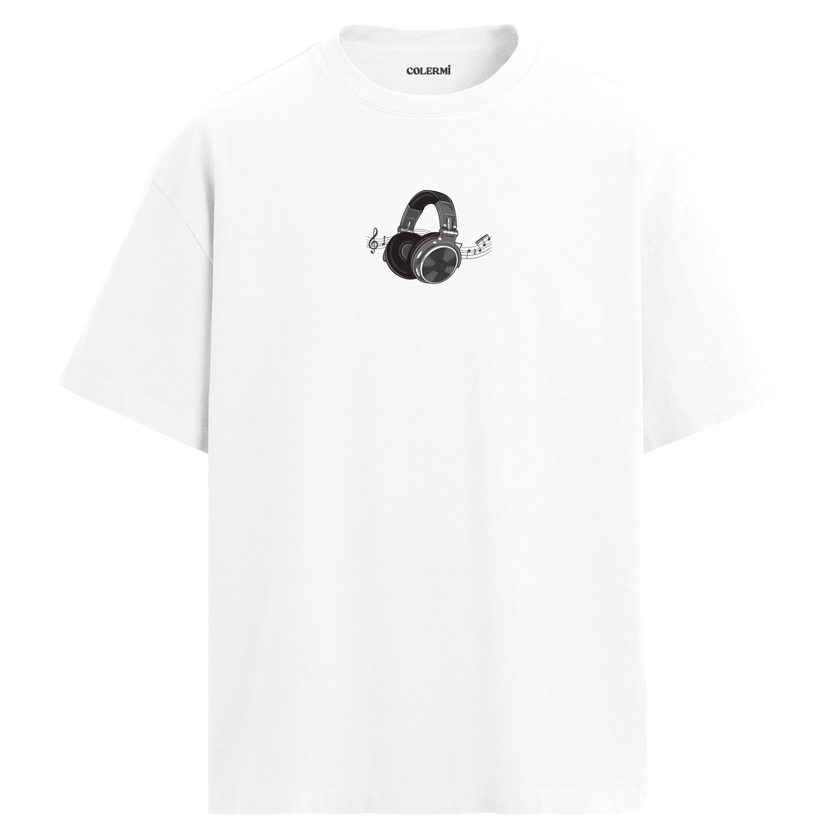 Headphones & Melody Oversize Unisex T-Shirt – Bisiklet Yaka
