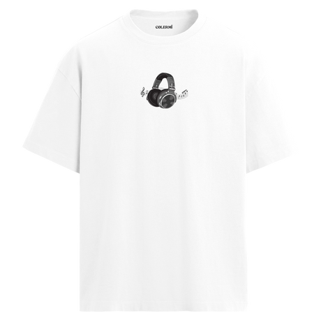 Headphones & Melody Oversize Unisex T-Shirt – Bisiklet Yaka