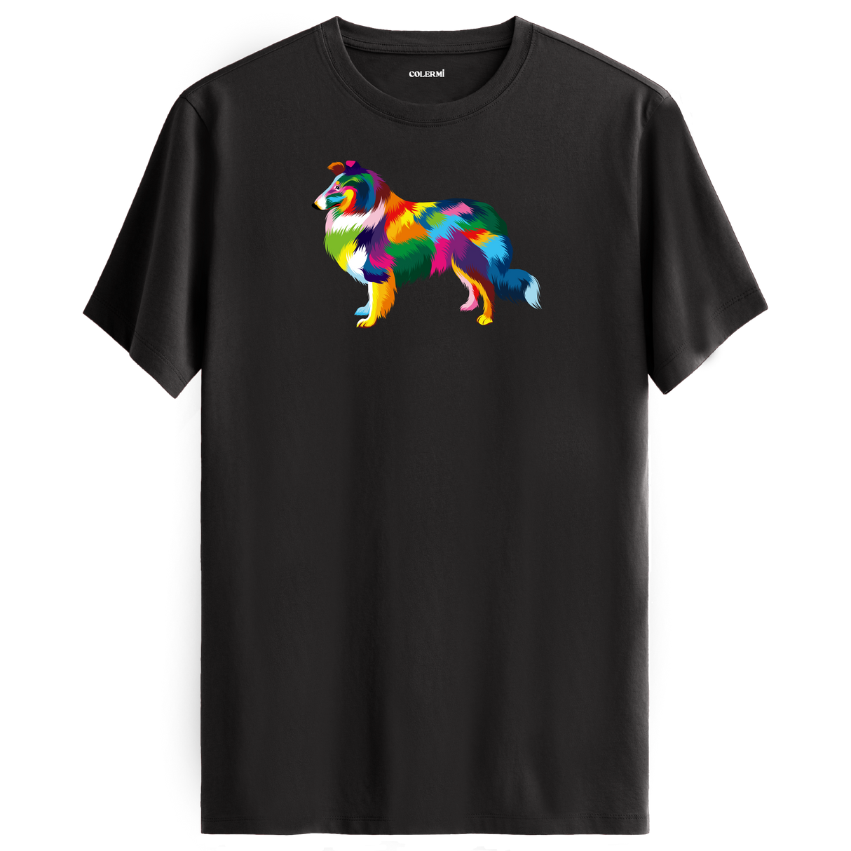 Elegant Collie Tee – Colorful Dog Art Shirt