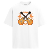 Rock Guitars Oversize Unisex T-Shirt – Bisiklet Yaka