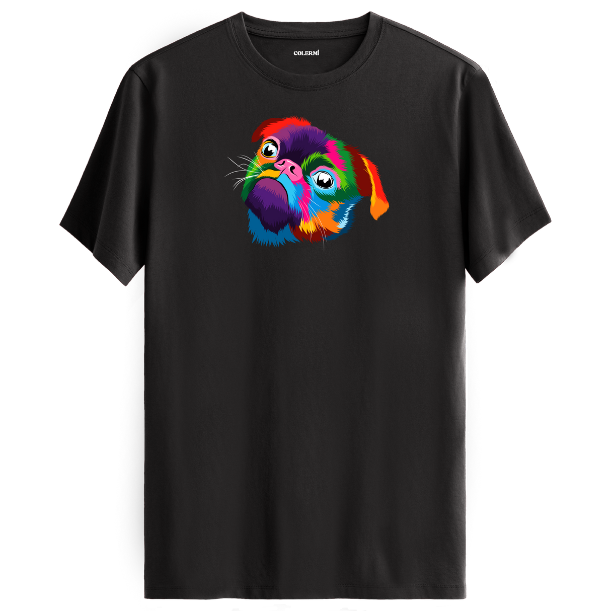 Sad Pug Tee – Vibrant Pop Art Dog Shirt