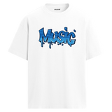 Graffiti Music Oversize Unisex T-Shirt – Bisiklet Yaka Müzik Temalı