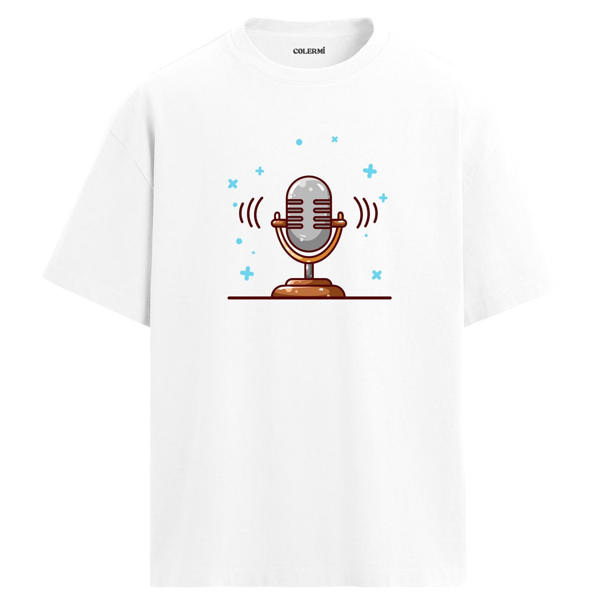 Retro Mic Sound T-Shirt – %100 Pamuk – Yuvarlak Yaka Tişört