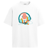 Dinlenme Anı Bisiklet Yaka Oversize Unisex T-Shirt