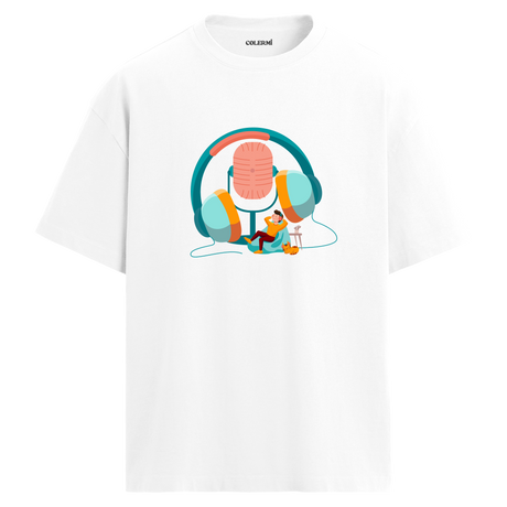 Dinlenme Anı Bisiklet Yaka Oversize Unisex T-Shirt