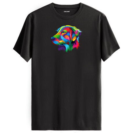 Colorful Retriever Dog Tee – Artistic Cotton Tee Gift for Dog Lovers