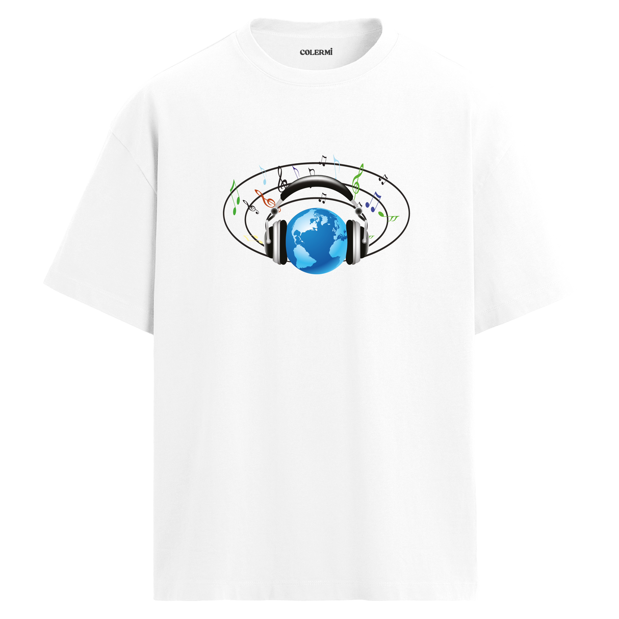 World Music Oversize Unisex T-Shirt – Bisiklet Yaka