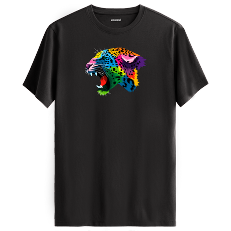 Colorful Leopard Print Crew Neck T-Shirt