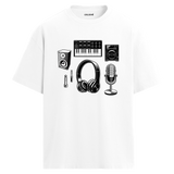 Stüdyo Ekipmanları Bisiklet Yaka Oversize Unisex T-Shirt