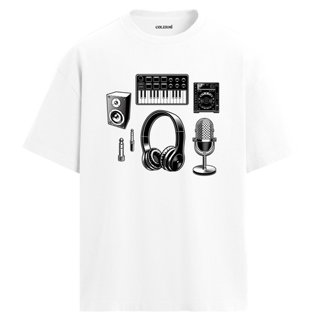 Stüdyo Ekipmanları Bisiklet Yaka Oversize Unisex T-Shirt