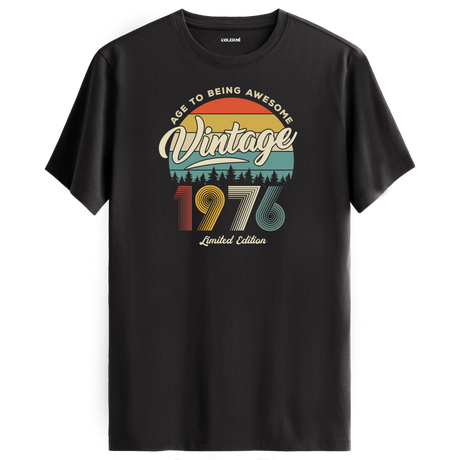 1976 Nostalgia Vintage T-Shirt - Retro Sunset & Nature Design