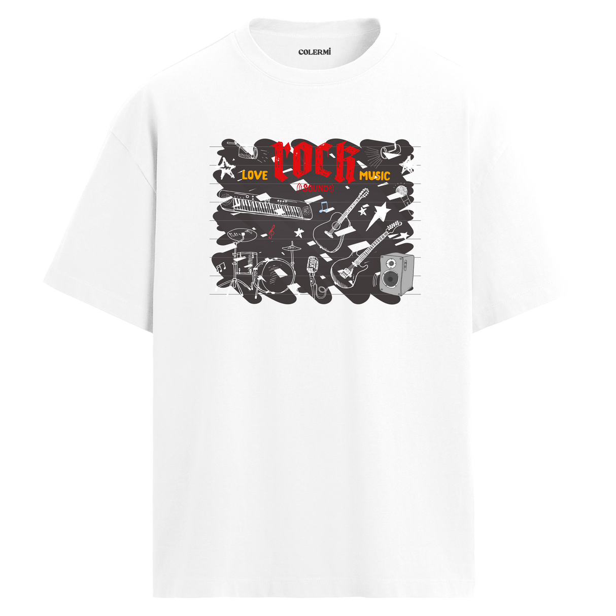 Love Rock Music Oversize Unisex T-Shirt – Bisiklet Yaka
