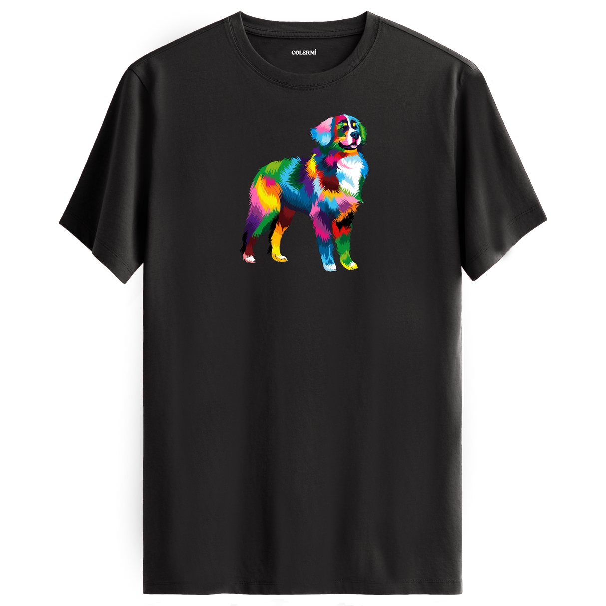 Vibrant Border Collie Tee – Artistic Dog Tee for Pet Lovers