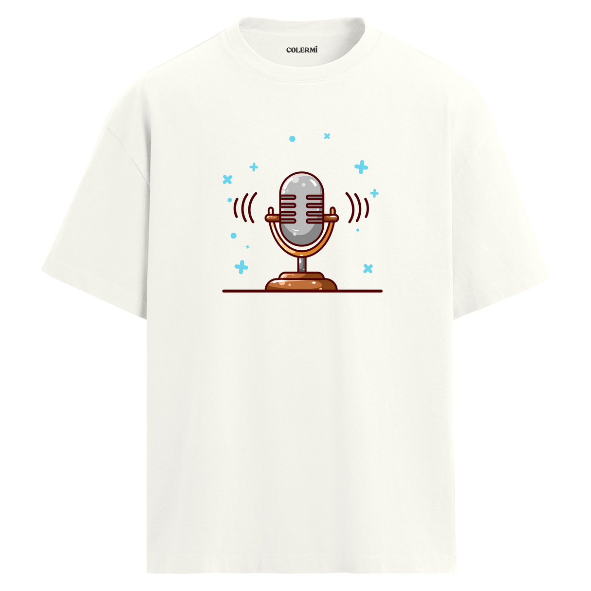 Retro Mic Sound T-Shirt – %100 Pamuk – Yuvarlak Yaka Tişört