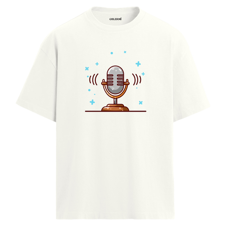 Retro Mic Sound T-Shirt – %100 Pamuk – Yuvarlak Yaka Tişört