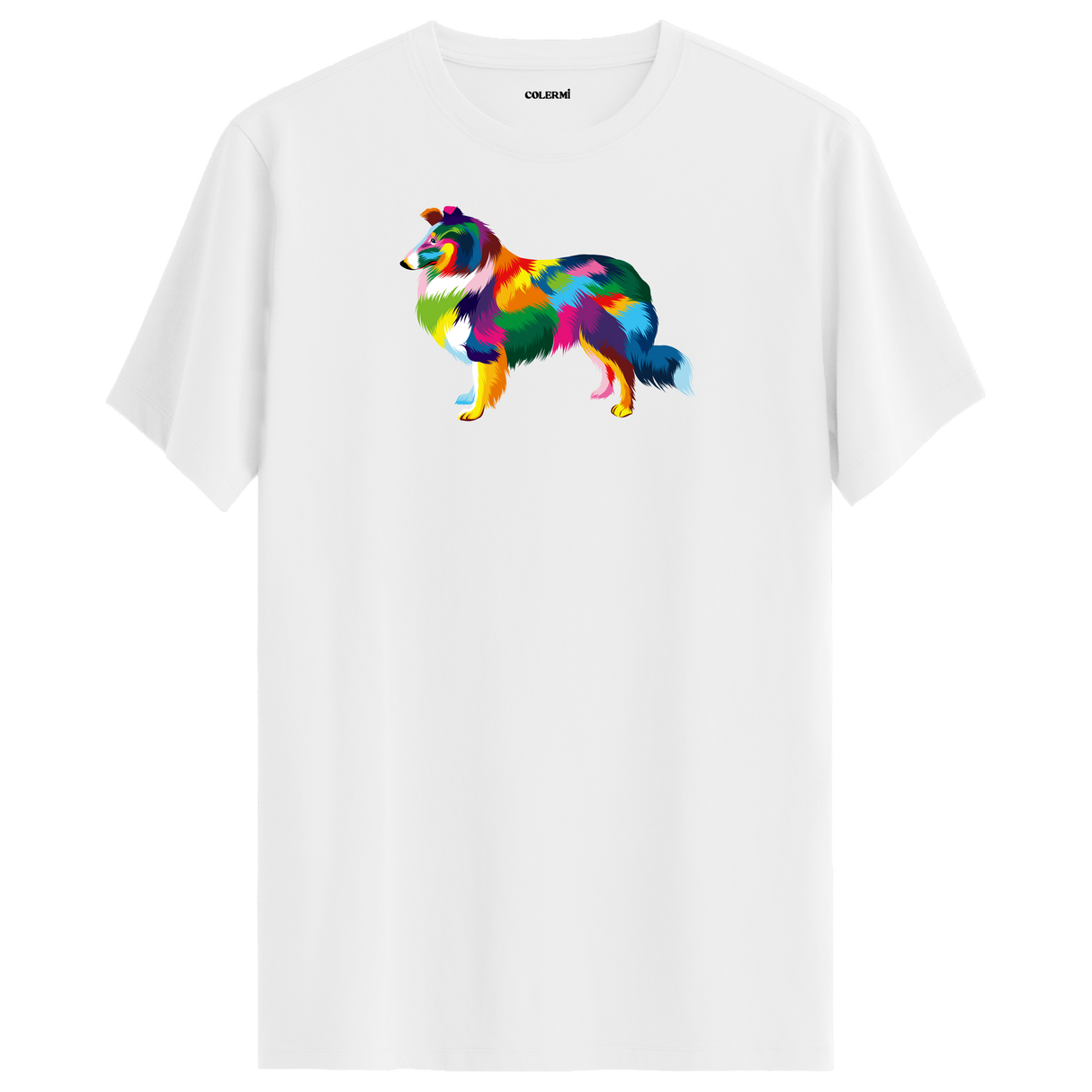 Elegant Collie Tee – Colorful Dog Art Shirt