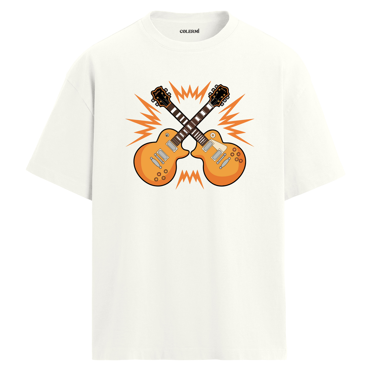 Rock Guitars Oversize Unisex T-Shirt – Bisiklet Yaka