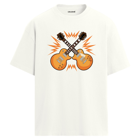 Rock Guitars Oversize Unisex T-Shirt – Bisiklet Yaka