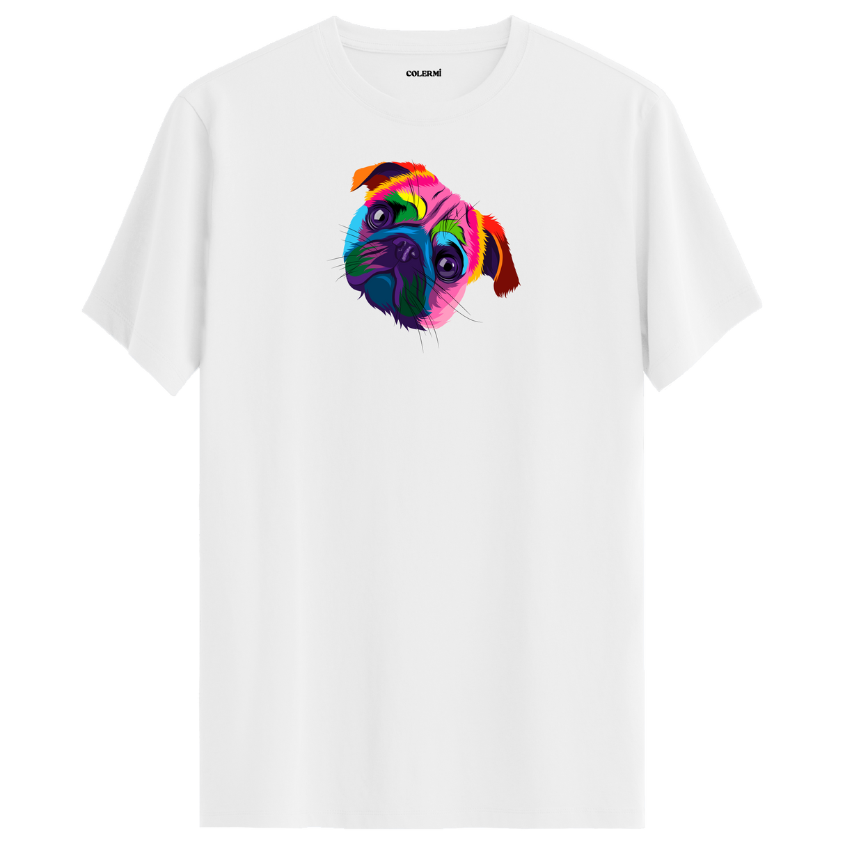 Colorful Pug Tee – Cute Dog Illustration Shirt