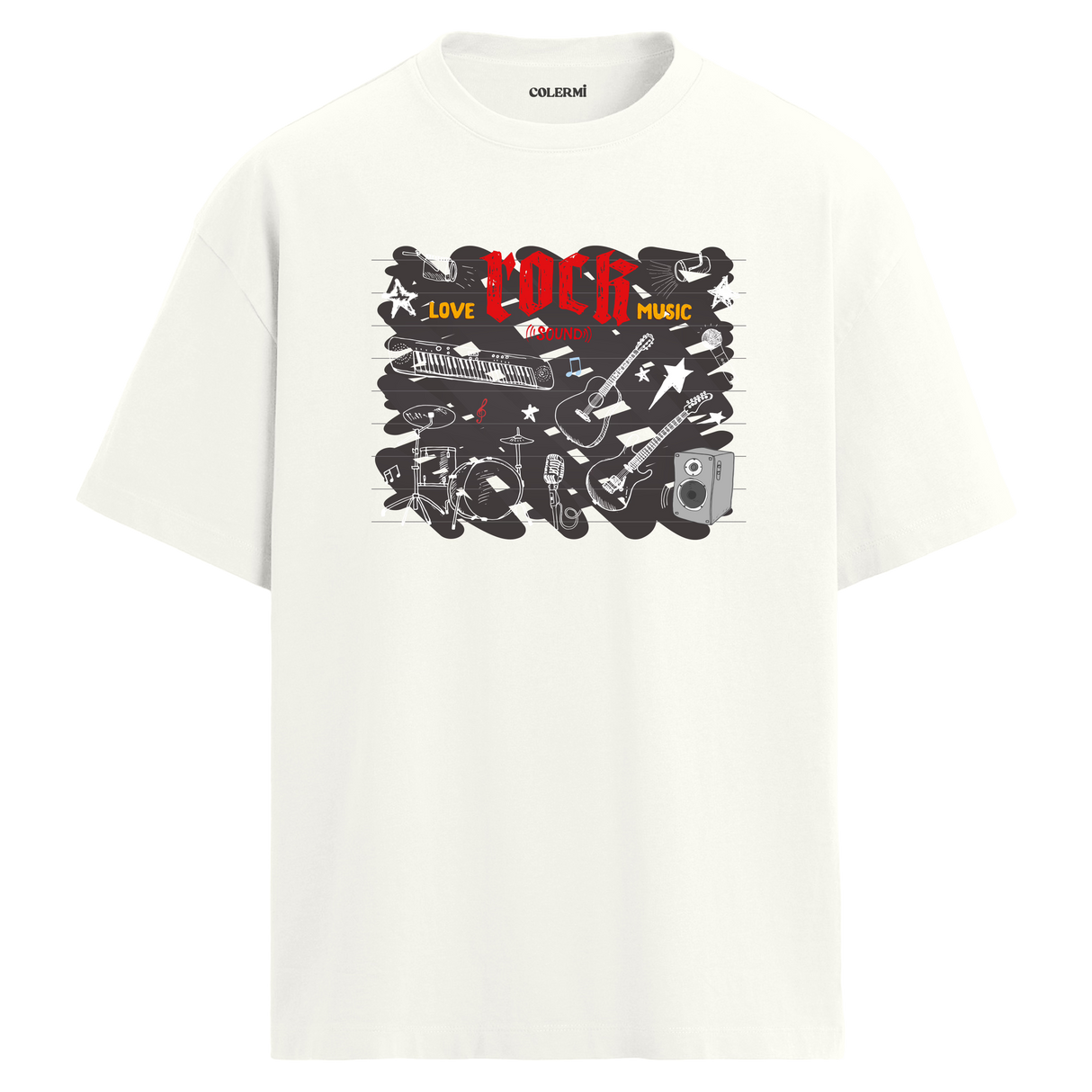 Love Rock Music Oversize Unisex T-Shirt – Bisiklet Yaka