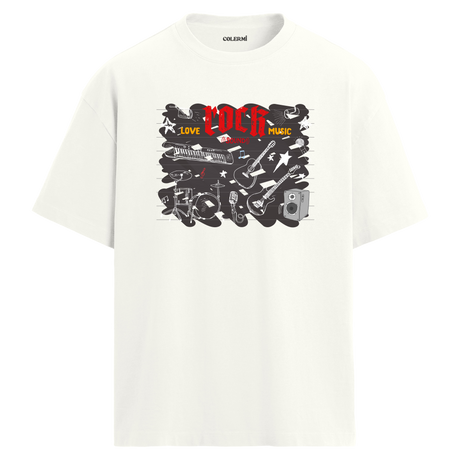 Love Rock Music Oversize Unisex T-Shirt – Bisiklet Yaka