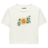 Crop T-Shirt - Ayçiçeği Tasarımı