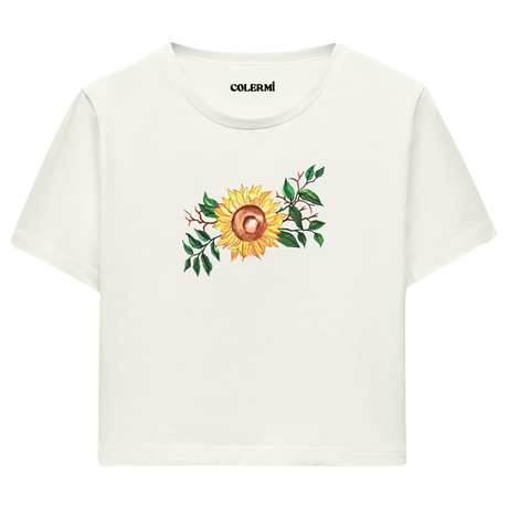 Crop T-Shirt - Ayçiçeği Tasarımı