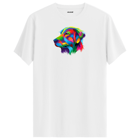 Colorful Retriever Dog Tee – Artistic Cotton Tee Gift for Dog Lovers