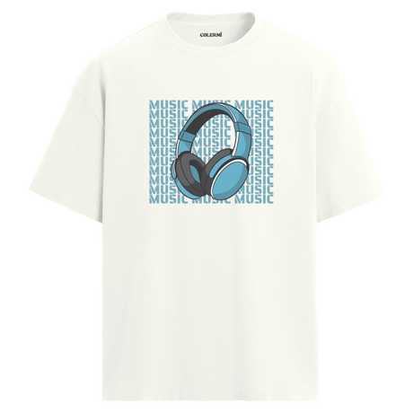 Music Block Oversize Unisex T-Shirt – Bisiklet Yaka