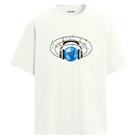 World Music Oversize Unisex T-Shirt – Bisiklet Yaka