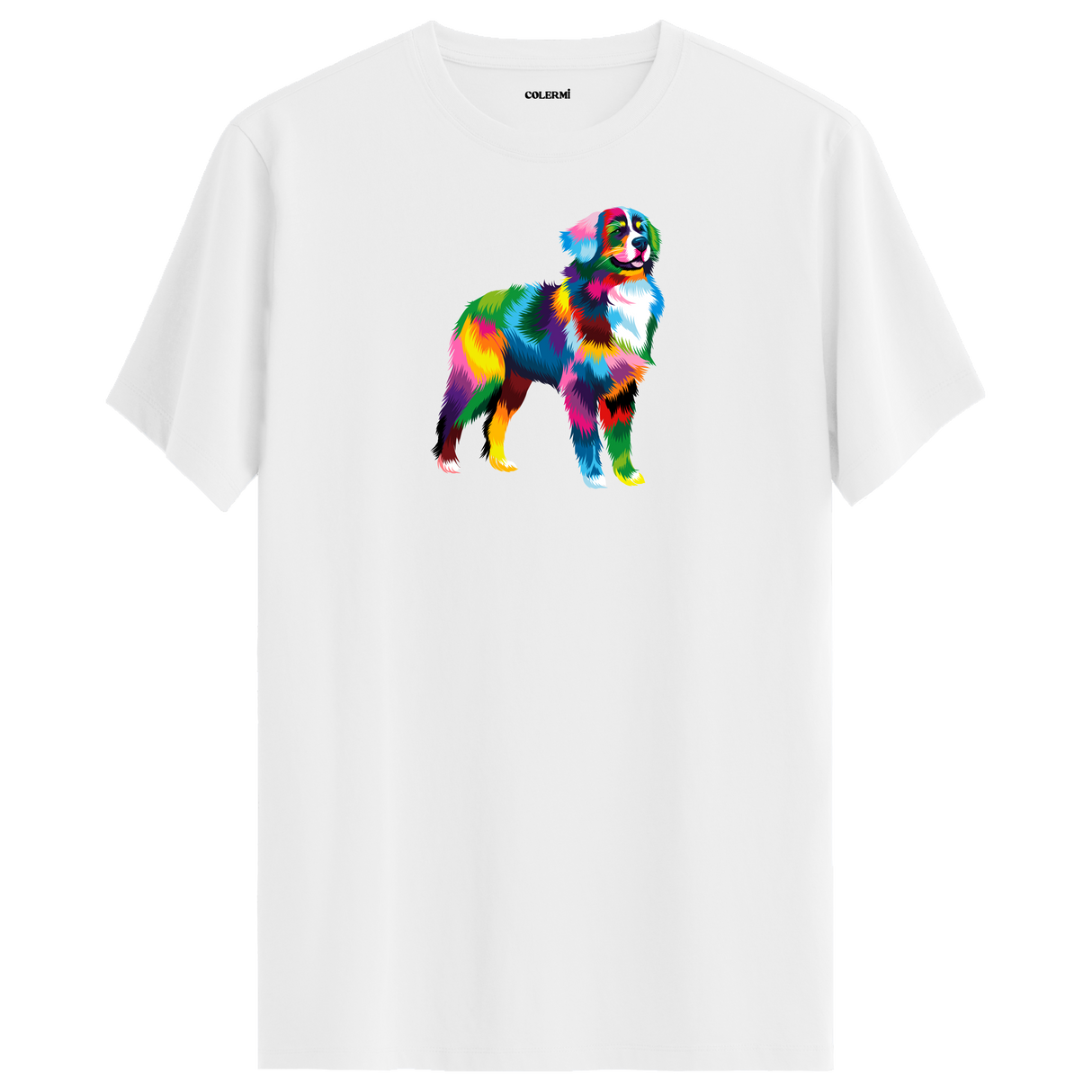 Vibrant Border Collie Tee – Artistic Dog Tee for Pet Lovers