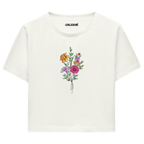 Crop T-Shirt - Çiçek Buketi Tasarımı