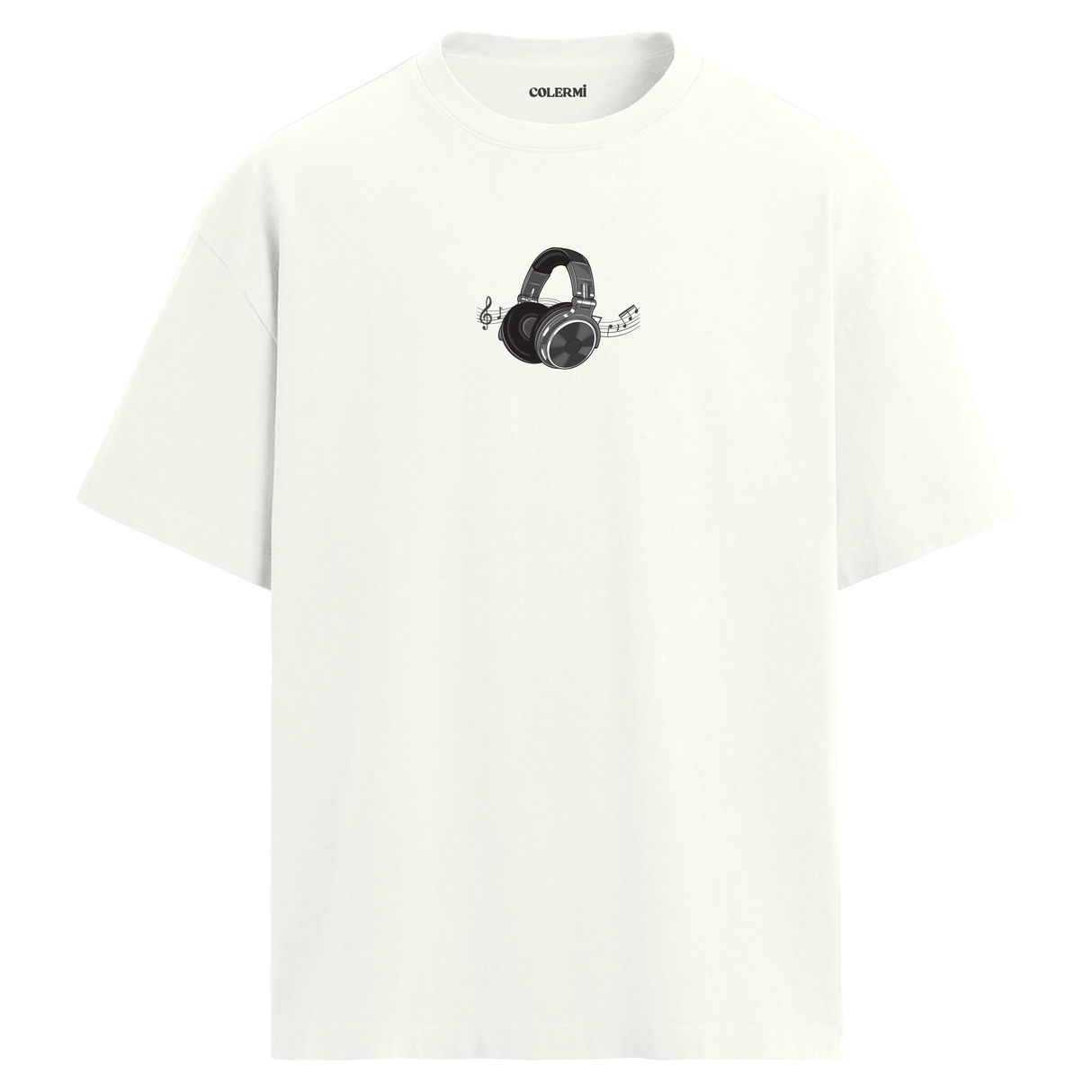 Headphones & Melody Oversize Unisex T-Shirt – Bisiklet Yaka