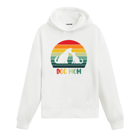Dog Mom Graphic Hoodie – Retro Style, Love for Dogs