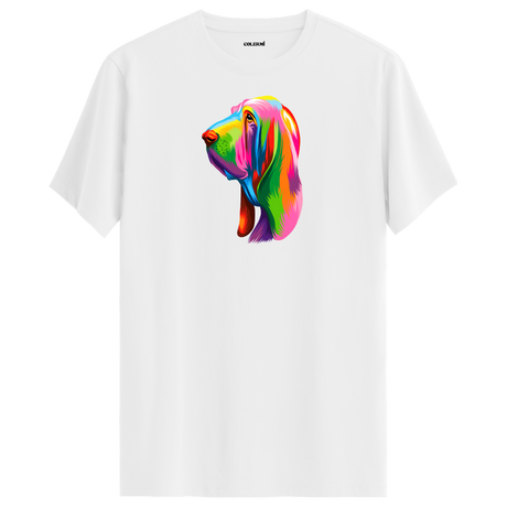 Colorful Dog Art Tee – Artistic Unisex Cotton Tee Gift for Dog Lovers