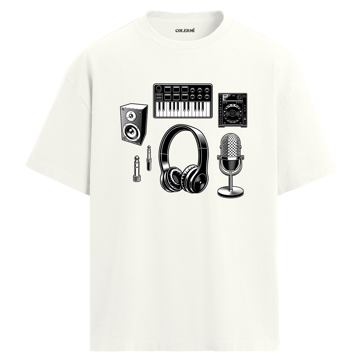 Stüdyo Ekipmanları Bisiklet Yaka Oversize Unisex T-Shirt