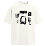 Stüdyo Ekipmanları Bisiklet Yaka Oversize Unisex T-Shirt
