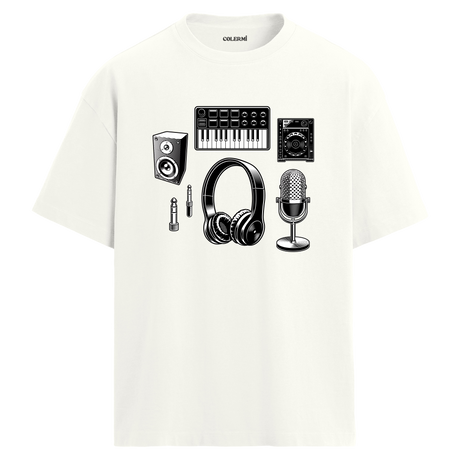 Stüdyo Ekipmanları Bisiklet Yaka Oversize Unisex T-Shirt