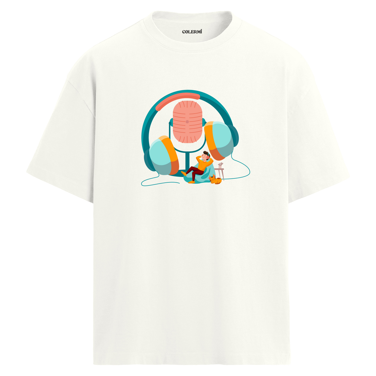 Dinlenme Anı Bisiklet Yaka Oversize Unisex T-Shirt